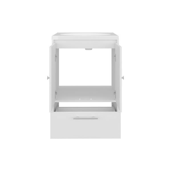English Elm Bathroom Vanity Slim Sink Cabinet with Single Door, Engineered Wood, Space-Saving Modern Design White 34.25 L x 23.23 W x 13.39 H B097P350321