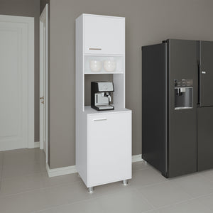 English Elm Kitchen Tall Pantry Cabinet White – 2-Door Engineered Wood, 5 Shelves, 4 Legs, Space-Saving Storage for Kitchen B097P350299