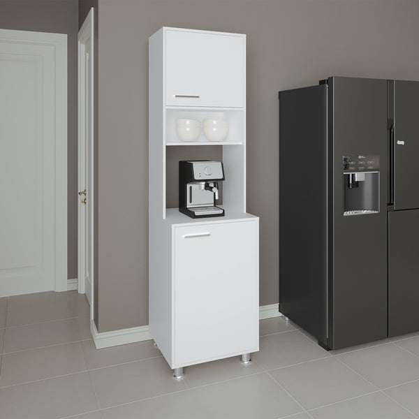 English Elm Kitchen Tall Pantry Cabinet White – 2-Door Engineered Wood, 5 Shelves, 4 Legs, Space-Saving Storage for Kitchen B097P350299