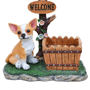 English Elm Sitting Corgi Resin Planter Sculpture Whimsical Porch Garden Decor with Succulent Cavity W5398P464244