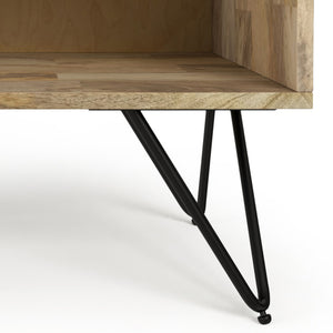 English Elm Hunter Nightstand Natural Mango Wood & Metal | Handcrafted 16"x20"x24" Modern Industrial End Table B136P203434