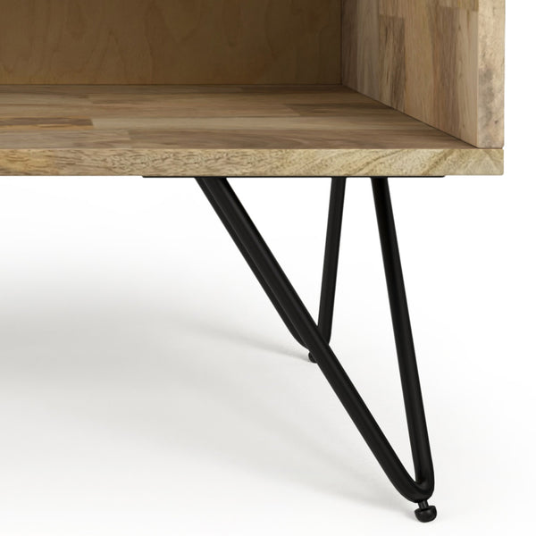 English Elm Hunter Nightstand Natural Mango Wood & Metal | Handcrafted 16"x20"x24" Modern Industrial End Table B136P203434