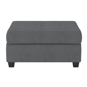 English Elm Modern Maston Storage Ottoman Tufted Top Brown Fabric Upholstery Solid Wood Frame Hidden Lift Top, Stylish Functional Accent for Living Room Gray 33.5 L x 24 W x 15.25 H B011P188457