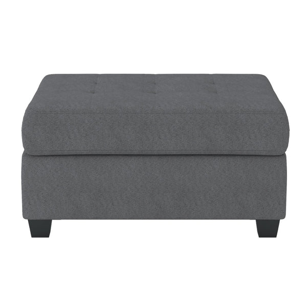 English Elm Modern Microfiber Sectional Sofa with Tufted Cushions Reversible Chaise and Built-in Cupholders Dark Gray B011S00933