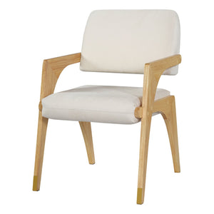 English Elm Mid-century Modern Dining Arm Chairs Rubber Wood Splayed Legs Upholstered Set of 2 N768P446218N