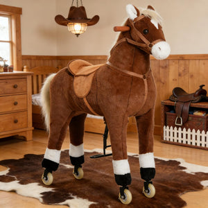 English Elm Large Plush Walking Horse Ride on Toy Pedal Powered for Kids Ages 5 to 16 T3971P442229