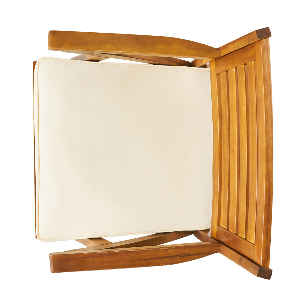 English Elm Christopher Knight Home® - Outdoor 7-Piece Acacia Wood Dining Set With Plush Cream Cushions & Handwoven Grey Rattan Legs N773OD00044G