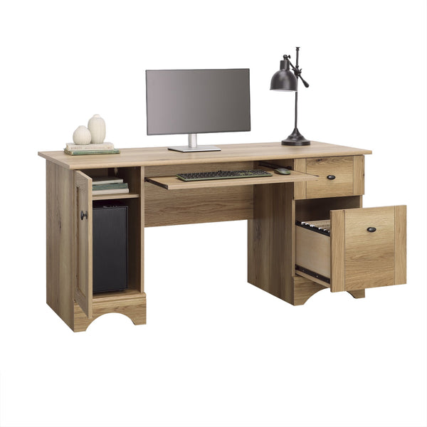 English Elm Computer Desk - Stylish Brown Finish, Ergonomic Design, Ample Storage, Perfect For Small Spaces B356P402686