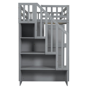 English Elm Queen Murphy Bed with Integrated Desk Cabinet Shelves Space Saving Studio Solution Gray N708S00013E