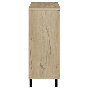 English Elm Clackamas Engineered Wood Shoe Cabinet with Hairpin Legs and Matte Gold Hardware White Oak B062P440406