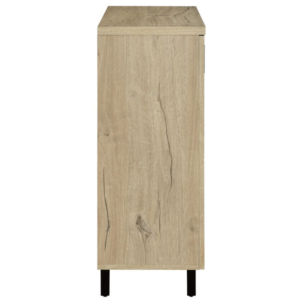 English Elm Clackamas Engineered Wood Shoe Cabinet with Hairpin Legs and Matte Gold Hardware White Oak B062P440406