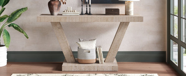 English Elm 60 Vintage Distressed Wood Entryway Bench with Two-Tier Solid Veneer Storage Cabinet, Rustic Farmhouse Style Antique Natural W1445P287872