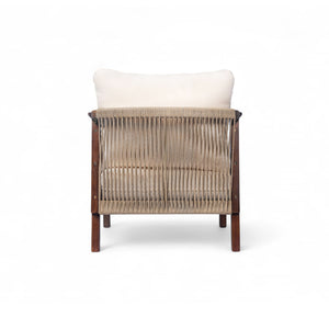 English Elm Christopher Knight Home® - 28" Outdoor Lounge Chair With Woven Backrest, Solid Wood Frame, Plush Cushions For Elegant Relaxation N767P255015D
