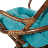 OSP Home Furnishings Kauai Rattan Swivel Rocker Chair Blue