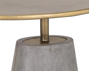 Sunpan Kadin Side Table – Bold Concrete Base with Elegant Brass Top for Stylish Indoor & Outdoor Spaces Grey