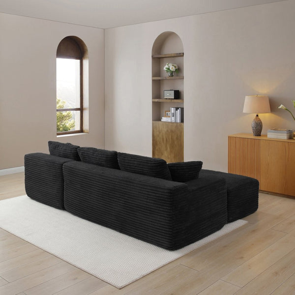 English Elm 105'' Modular L-shape Sectional Deep Seat Corduroy Couch for Living Room Lounge W1117S00388