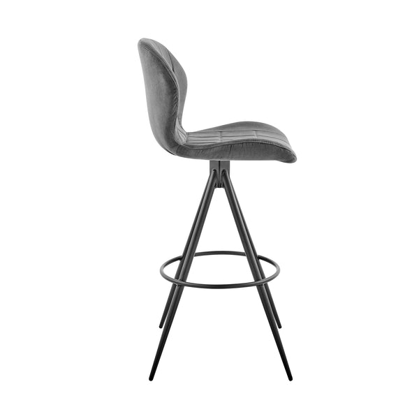 English Elm Hestrel 26" Swivel Bar Stool In Charcoal Fabric | Stylish, Durable & Comfortable For Counter Dining B2736P268539