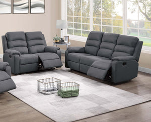 English Elm Modern Burlap Upholstered Sofa and Loveseat Set with Channel Tufting for Living Rooms B011S02375