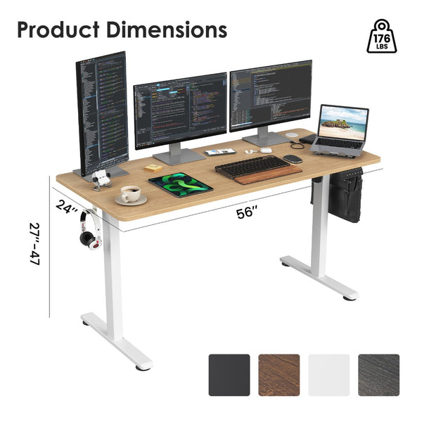 English Elm Stary Electric Standing Desk - Ergonomic Adjustable Height Home Office Desk With Modern Wood Finish T3623P339400-GIGA