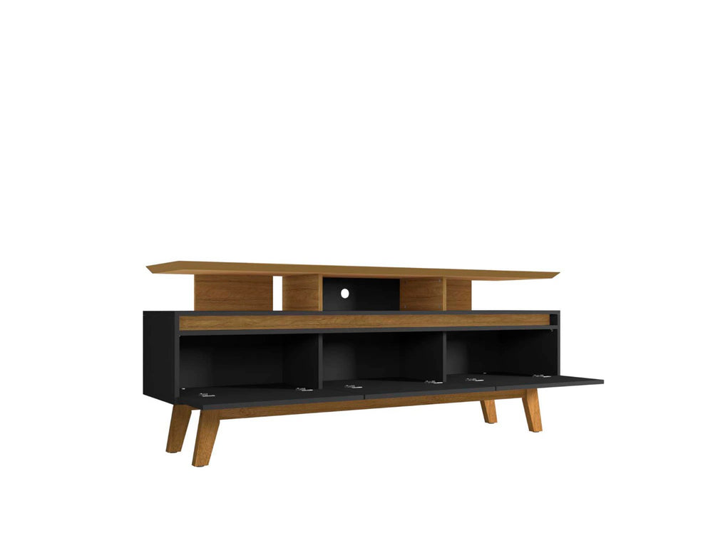 English Elm Yonkers 71" Modern Tv Stand With Open Shelves, Concealed Storage & Geometric Design For Living Rooms B365P398390-GIGA