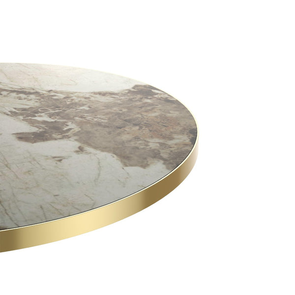 English Elm Round Modern Bistro Table 31.5" With Faux Marble Top, Easy Assembly, Sturdy Metal Base, Sleek Design W3316P346811-GIGA