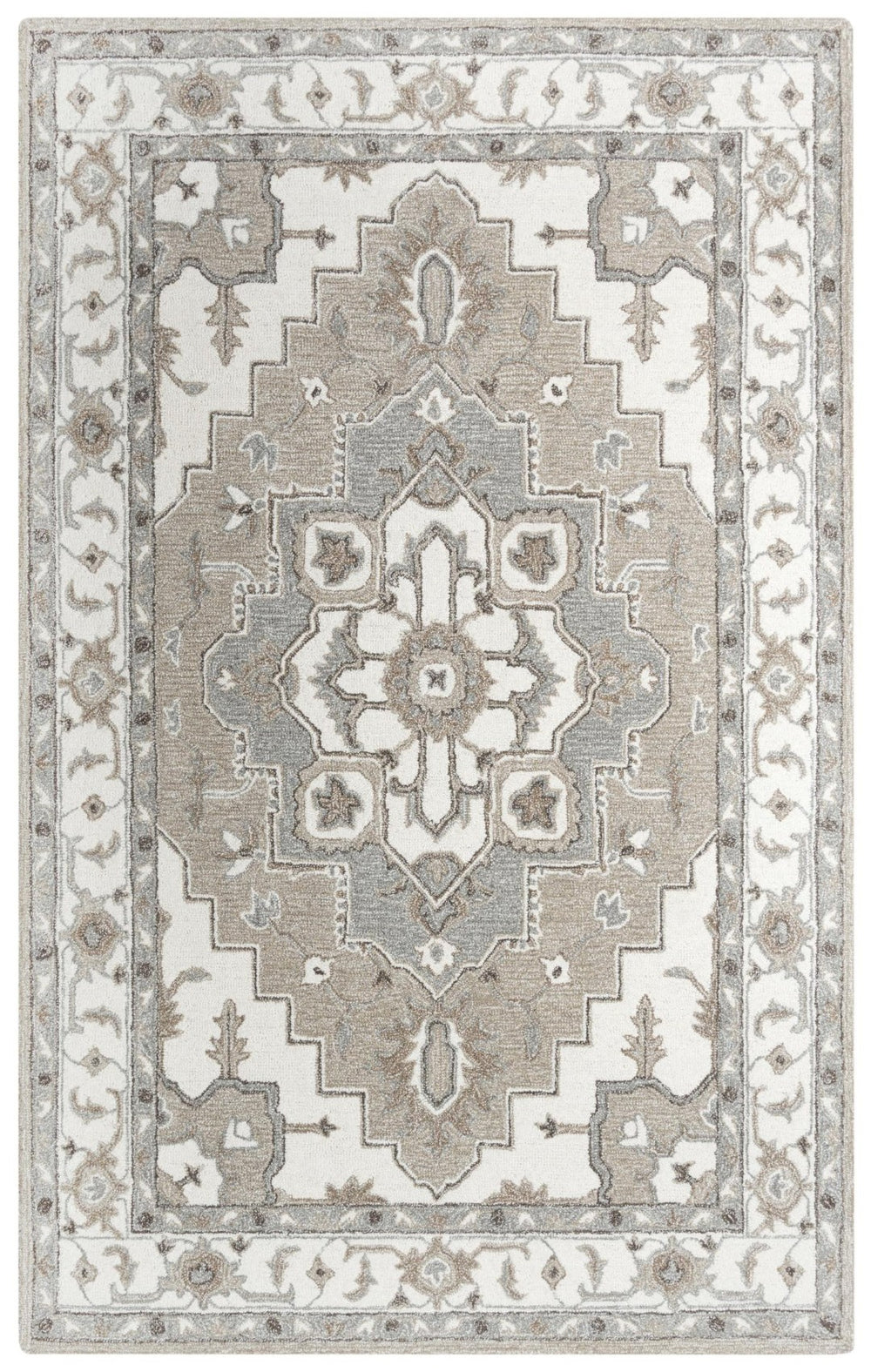 Alora Decor Conley Hand-Tufted Wool Area Rug With Persian-Inspired Design In Beige And Gray For Elegant Rooms 7'9" x 9'9" A01A0110104557999