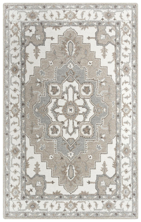 Alora Decor Conley Hand-Tufted Wool Area Rug With Persian-Inspired Design In Beige And Gray For Elegant Rooms 7'9" x 9'9" A01A0110104557999