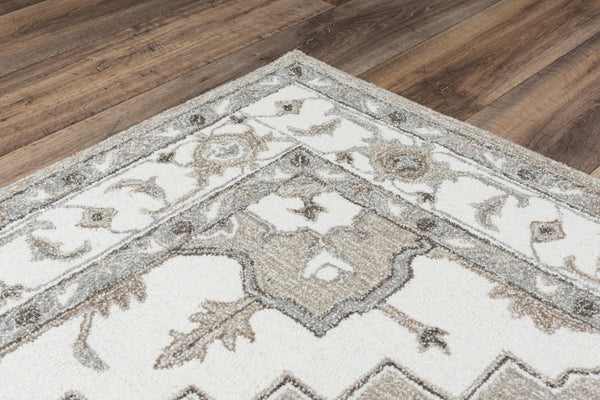 Alora Decor Conley Hand-Tufted Wool Area Rug With Persian-Inspired Design In Beige And Gray For Elegant Rooms 7'9" x 9'9" A01A0110104557999