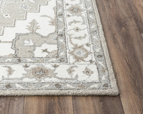 Alora Decor Conley Hand-Tufted Wool Area Rug With Persian-Inspired Design In Beige And Gray For Elegant Rooms 7'9" x 9'9" A01A0110104557999