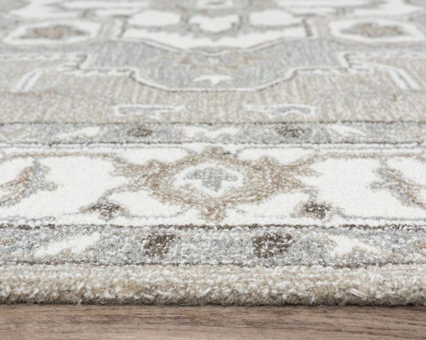 Alora Decor Conley Hand-Tufted Wool Area Rug With Persian-Inspired Design In Beige And Gray For Elegant Rooms 7'9" x 9'9" A01A0110104557999
