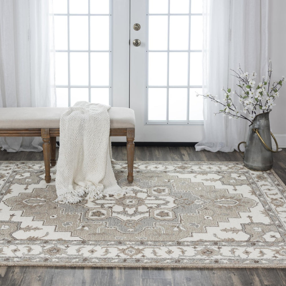 Alora Decor Conley Hand-Tufted Wool Area Rug With Persian-Inspired Design In Beige And Gray For Elegant Rooms 7'9" x 9'9" A01A0110104557999
