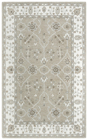 Alora Decor Conley Hand-Tufted Beige Wool Rug With Persian Floral Border — Timeless, Durable Artisan Comfort 7'9" x 9'9" A01A0110604557999