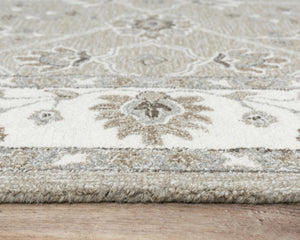 Alora Decor Conley Hand-Tufted Beige Wool Rug With Persian Floral Border — Timeless, Durable Artisan Comfort 7'9" x 9'9" A01A0110604557999