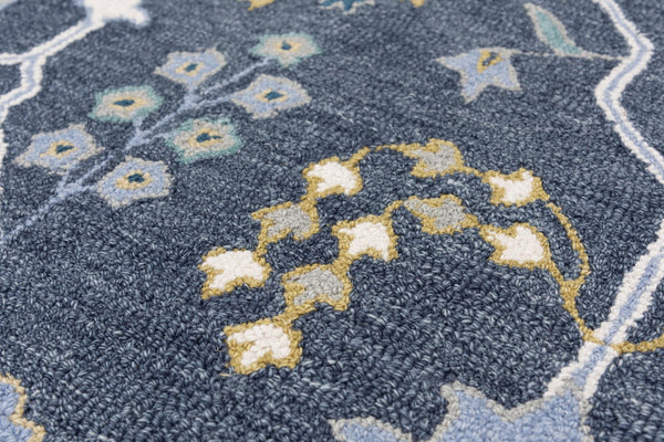 Alora Decor Conley Hand-Tufted Wool Area Rug — Navy And Ivory Persian-Inspired Design For Elegant Rooms 7'9" x 9'9" A01A0110809377999