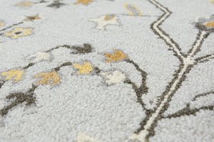 Alora Decor Conley Hand‑Tufted Wool Area Rug In Slate Gray, Ivory & Brown — Persian Mina‑Khani Elegance For Living Spaces 5' x 7'6" A01A0110900330576