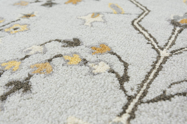 Alora Decor Conley Hand‑Tufted Wool Area Rug In Slate Gray, Ivory & Brown — Persian Mina‑Khani Elegance For Living Spaces 5' x 7'6" A01A0110900330576