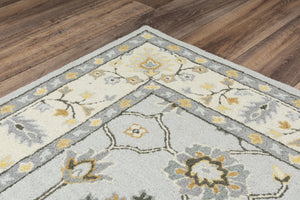 Alora Decor Conley Hand‑Tufted Wool Area Rug In Slate Gray, Ivory & Brown — Persian Mina‑Khani Elegance For Living Spaces 5' x 7'6" A01A0110900330576