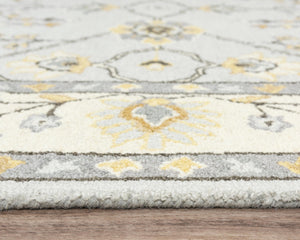 Alora Decor Conley Hand‑Tufted Wool Area Rug In Slate Gray, Ivory & Brown — Persian Mina‑Khani Elegance For Living Spaces 5' x 7'6" A01A0110900330576