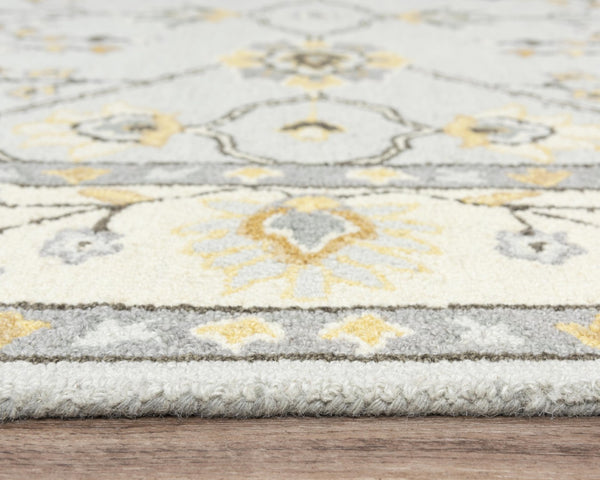 Alora Decor Conley Hand‑Tufted Wool Area Rug In Slate Gray, Ivory & Brown — Persian Mina‑Khani Elegance For Living Spaces 5' x 7'6" A01A0110900330576