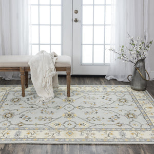 Alora Decor Conley Hand‑Tufted Wool Area Rug In Slate Gray, Ivory & Brown — Persian Mina‑Khani Elegance For Living Spaces 5' x 7'6" A01A0110900330576