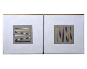 Pick Up Sticks- Set of 2 - 48" X 48" - Gold Floater Frame A0192 Sunpan