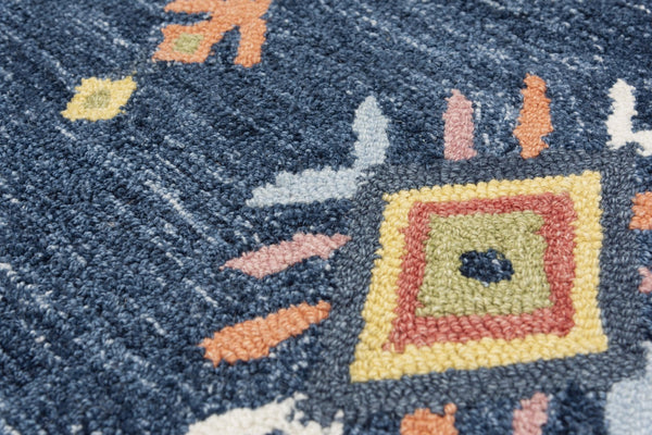 Alora Decor Catawba Hand-Tufted Southwestern Area Rug — Plush 80% Wool/20% Polyester, Bold Blue Red Ivory Geometric 7'9" x 9'9" A02A0210209377999