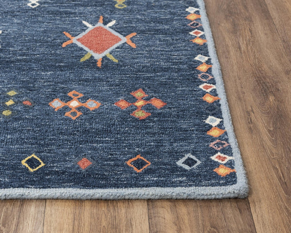 Alora Decor Catawba Hand-Tufted Southwestern Area Rug — Plush 80% Wool/20% Polyester, Bold Blue Red Ivory Geometric 7'9" x 9'9" A02A0210209377999