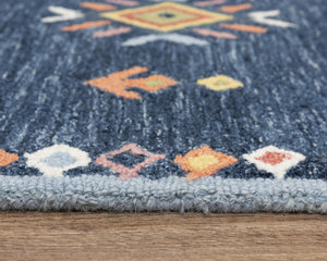Alora Decor Catawba Hand-Tufted Southwestern Area Rug — Plush 80% Wool/20% Polyester, Bold Blue Red Ivory Geometric 7'9" x 9'9" A02A0210209377999