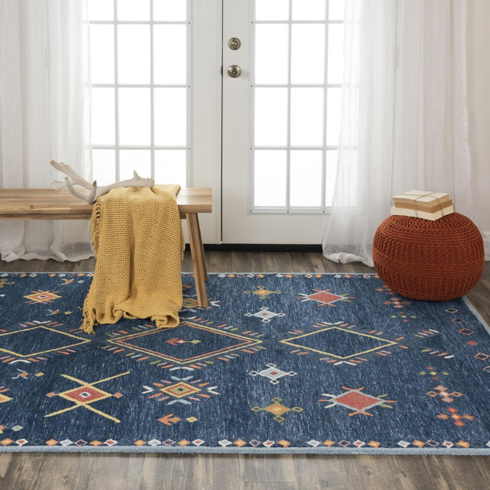 Alora Decor Catawba Hand-Tufted Southwestern Area Rug — Plush 80% Wool/20% Polyester, Bold Blue Red Ivory Geometric 7'9" x 9'9" A02A0210209377999