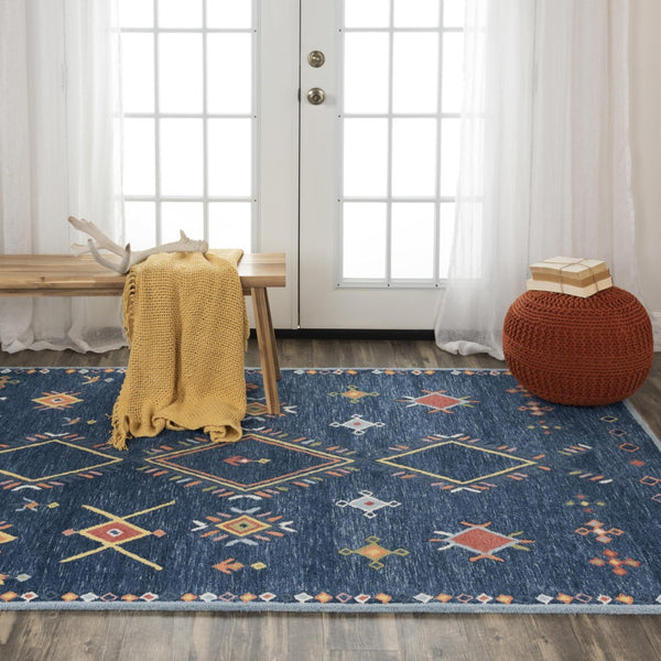 Alora Decor Catawba Hand-Tufted Southwestern Area Rug — Plush 80% Wool/20% Polyester, Bold Blue Red Ivory Geometric 7'9" x 9'9" A02A0210209377999