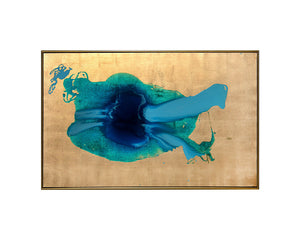 Ink Spill - 60" X 40" - Gold Floater Frame A0280 Sunpan