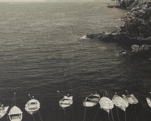 Sunpan Coastal Italy Black and White Large Format Print with Pine Wood Brown Frame Coastal Vibes II A0440