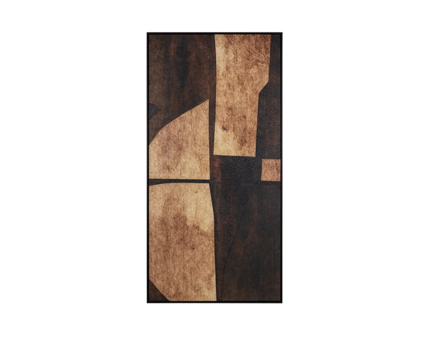 Sunpan Rustic Nuance I Abstract Framed Wall Art with Pine Floater Frame for Modern Interiors A0442