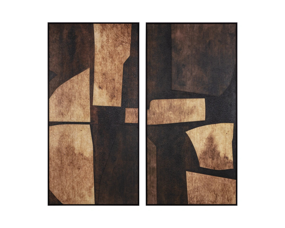 Sunpan Rustic Nuance II Abstract Wood Grain Framed Wall Art for Modern Transitional Interiors A0443